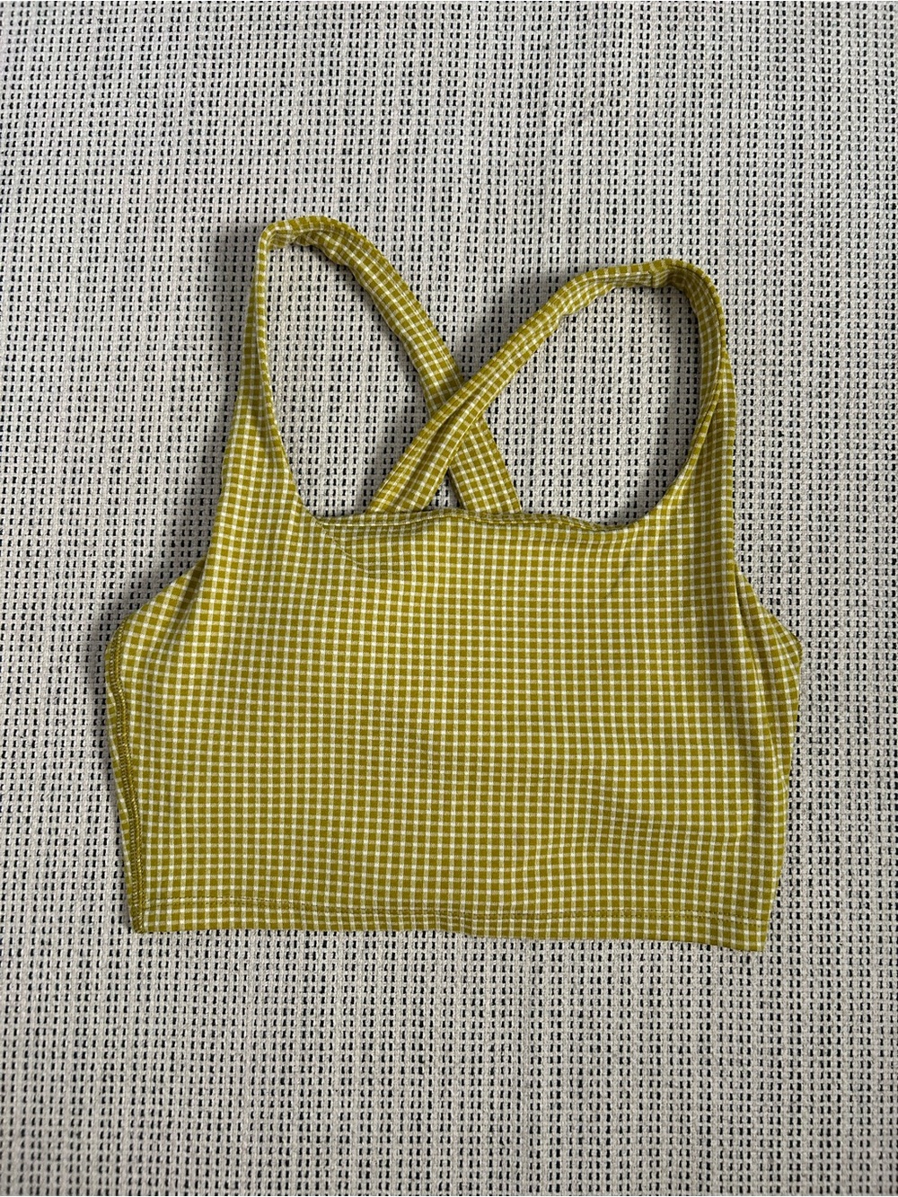 Madewell Yellow Gingham Crop Tank
